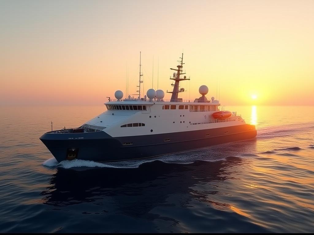 Professionelt fiskerfartøj med avanceret navigationsudstyr